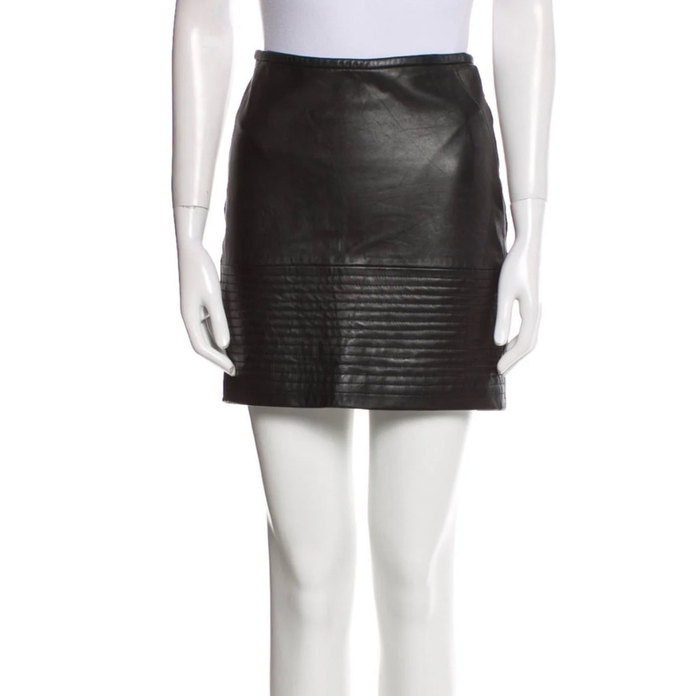 Sandro Black Leather Mini Skirt